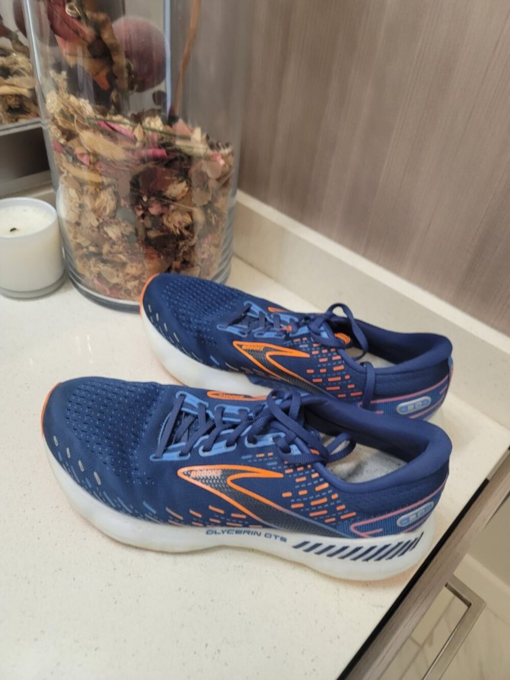 Brooks Glycerin GTS 20 Men's 11 Navy Athletic Running Shoes 1103831D444 Multicol - Picture 3 of 10